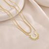 14K Gold Plated Sun and Moon Necklace